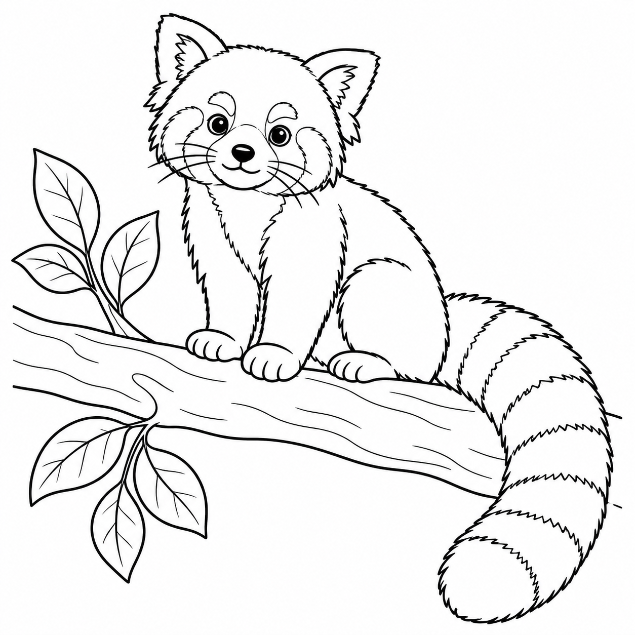 Red panda — printable panda coloring page
